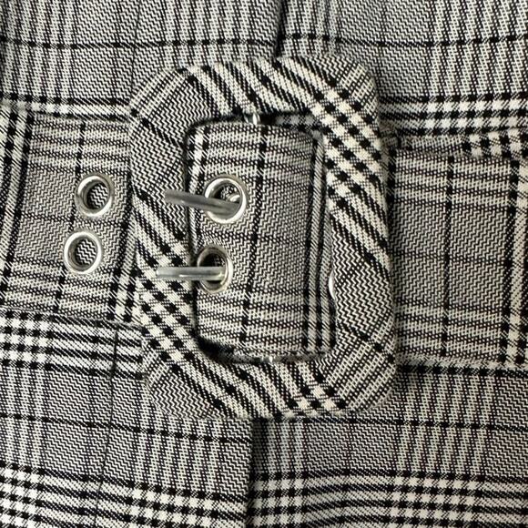 Walter Baker Plaid High Waist Paper Bag Wide Leg Crop Pants Belted 6 Academia - Picture 4 of 7